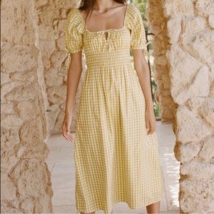 Faithfull the Brand Floral Dress Yellow